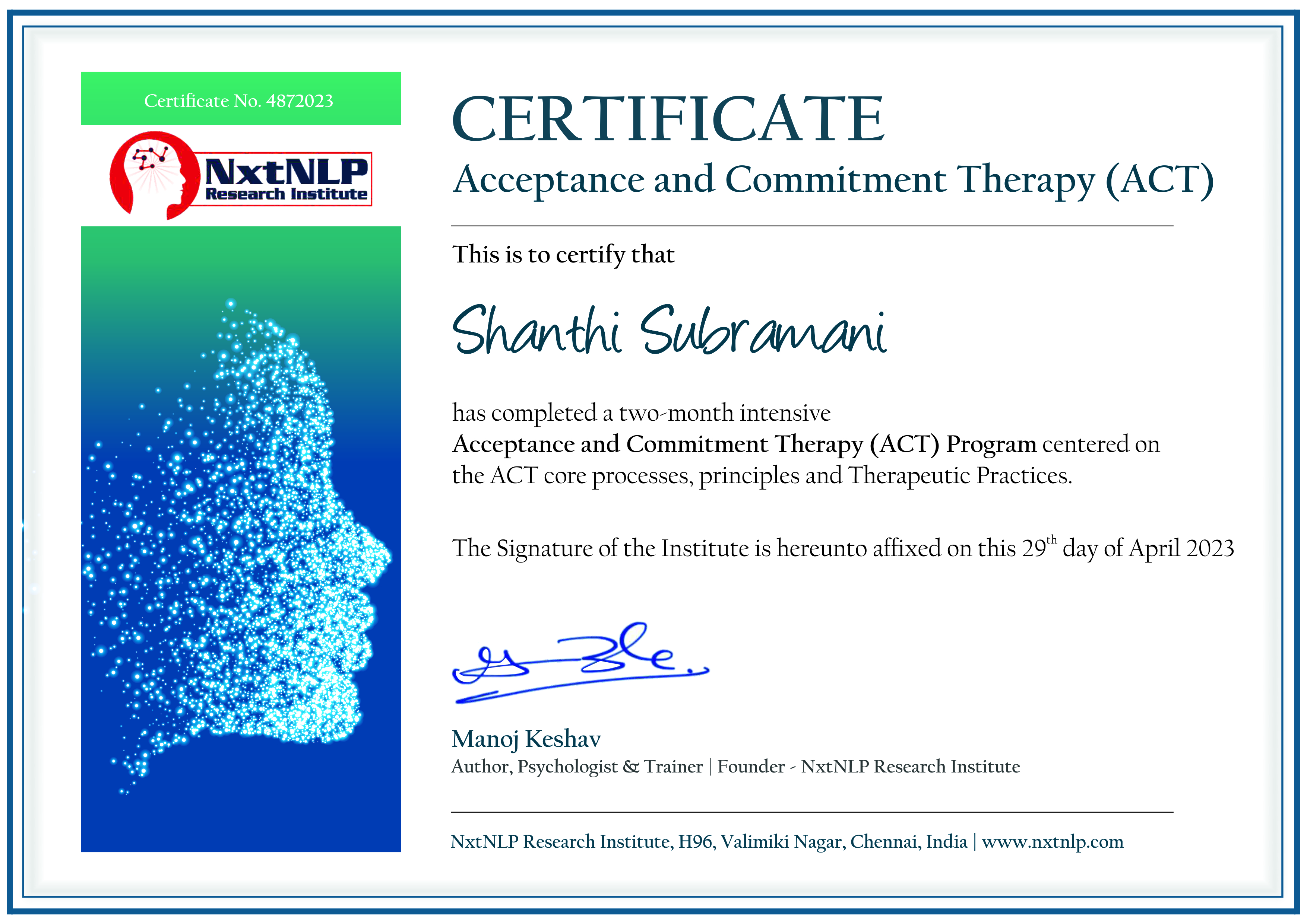 Certifications in Psychotherapy